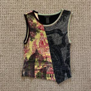 Custo asymmetrical patterned sleeveless top - 3